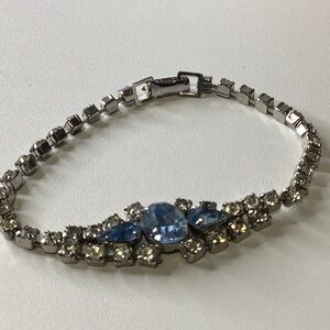 Elegant Silver and Blue Bracelet